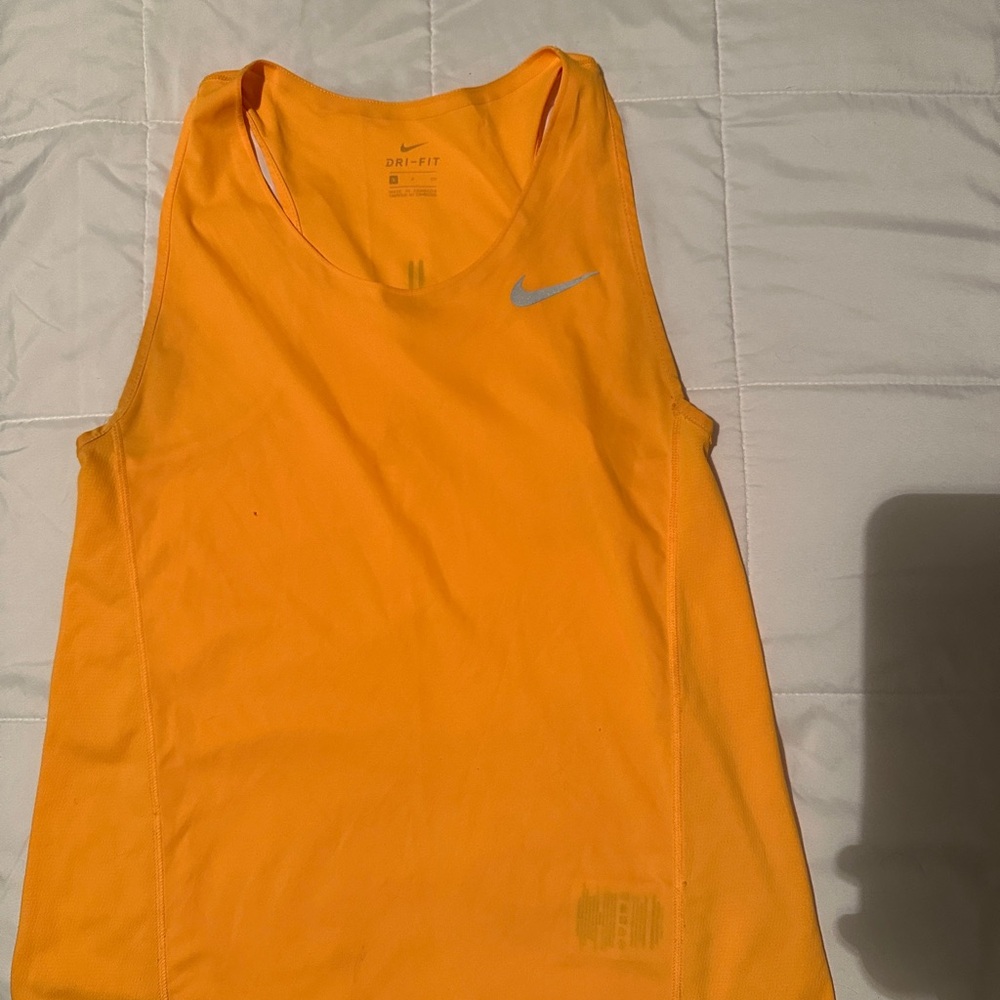 Nike Women’s Orange/Gold Dry Fit Athletic Tank Top Size Small